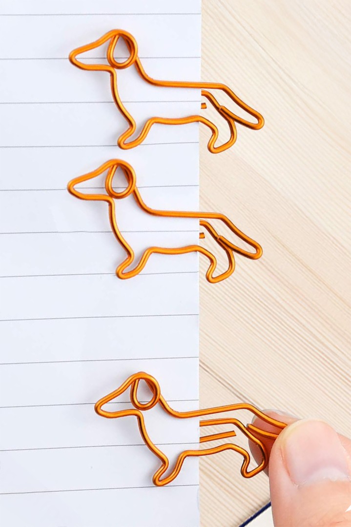 10x sponky na papier v tvare psíka jazvečíka