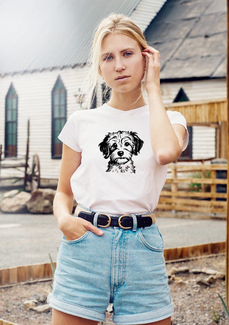 Tričko so psom Maltipoo